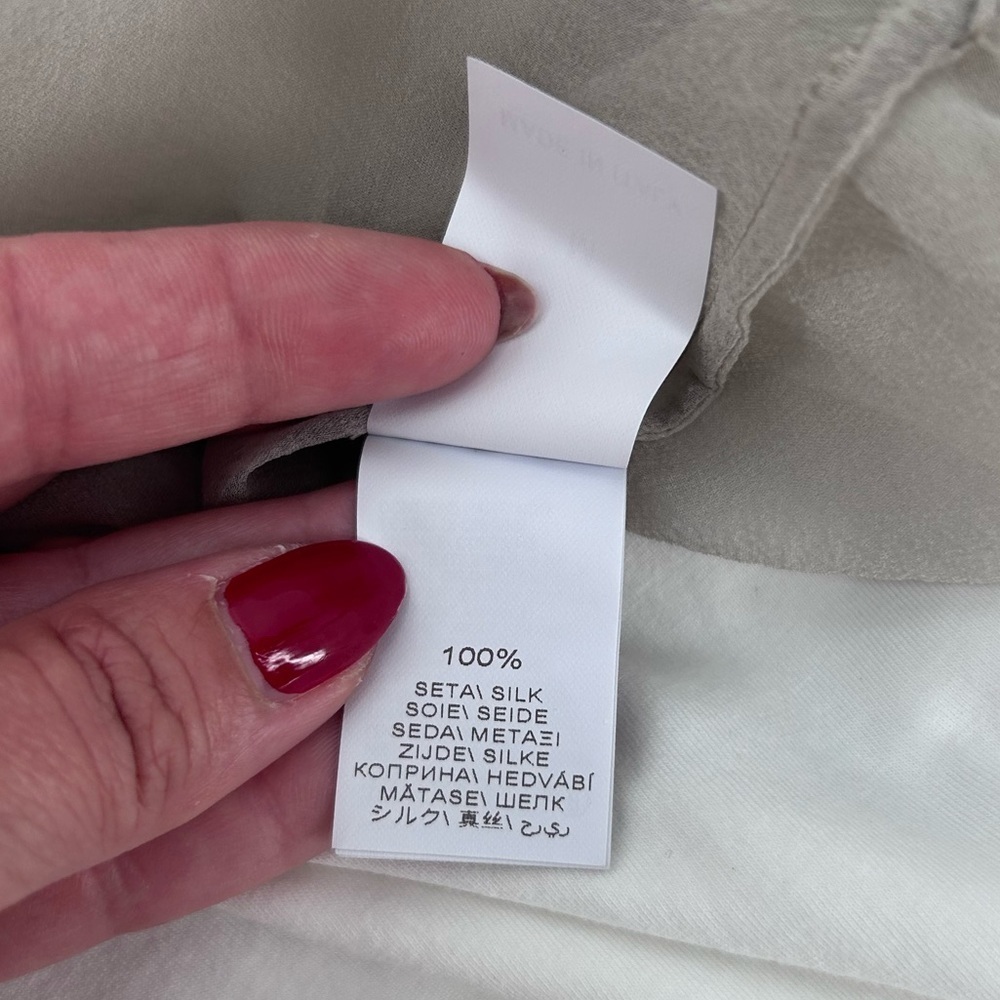Brunello Cucinelli Womens Taupe Silk Chiffon  Overlay With Attached T-Shirt Med - Picture 8 of 14